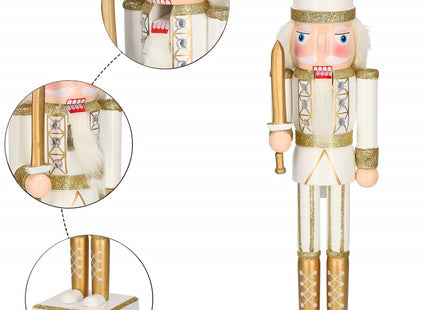 Notenkraker Kerst | 38 cm | Wit/Goud