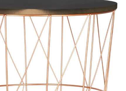 Salontafel | Salontafel Rond | Bijzettafel | 1 Stuk | 40 cm | Zwart/Koper