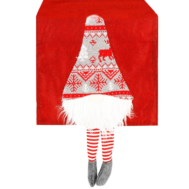 Tafelkleed -Kerst - Dwerg - Rood - Polyester - 180 x 33 CM