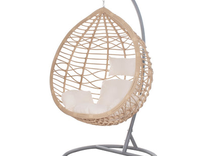 Hangstoel | Egg Hangstoel | XXL 125 cm | Inclusief Standaard & Kussen | Rotan