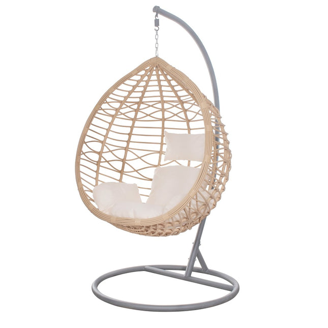 Hangstoel | Egg Hangstoel | XXL 125 cm | Inclusief Standaard & Kussen | Rotan