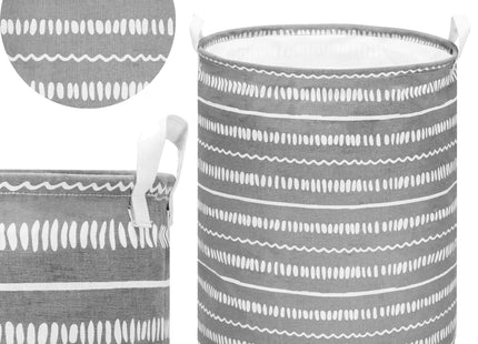 Opbergmand - Speelgoedmand - Kledingmand - Organizer - Handvatten - Grijs - Wit