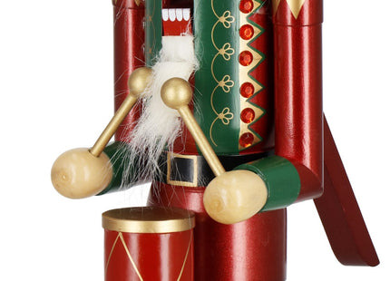 Notenkraker Kerst | Houten Soldaat | Kerstversiering | Groen/Rood | 90 cm