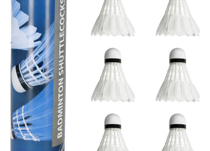 Badminton Shuttles - 6 Stuks - Badminton - Professioneel - Kunststof - Wit