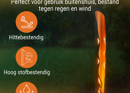Tuinverlichting Op Zonne Energie - Solar Tuinverlichting - Lichtzuil Met Vlam Effect - Led Lamp  - Buiten -  Zuil - Verlichting - Solar - 100 Cm