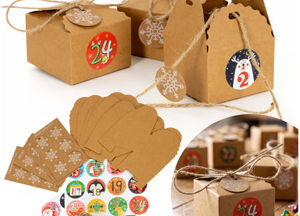 Adventskalender | 24 lades | Papier  | Kerstdoosjes