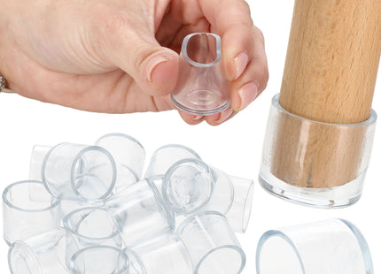 Stoelpoot Doppen - Stoelpootbeschermer - Vloerbeschermer - PVC - Transparant - 16 Stuks