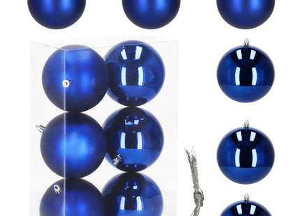 Kerstballen | 6 Stuks | 10 cm | Marineblauw