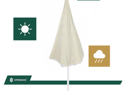 Parasol | Strand Parasol | Parasols | Opvouwbaar | 160 cm | Lichtgrijs | Metaal