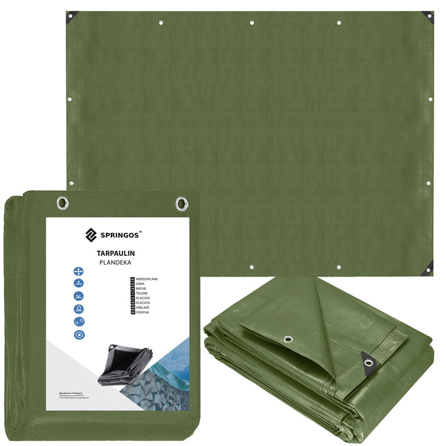 Afdekzeil | Dekzeil | Zeildoek | Waterdicht | PVC | 4 x 6 m | 120 g/m2 | Groen