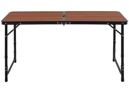 Klaptafel - Kampeertafel - Campingtafel - Verstelbaar - Opvouwbaar -  120 x 60 x 70 cm - Bruin/Zwart