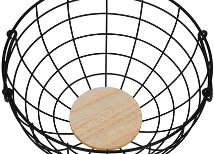 Fruitmand - Metalen Mand - Zwart - 28x15 cm
