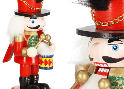 Notenkraker Kerst | Houten Soldaat | Kerstversiering | Multicolor | 15,5 cm