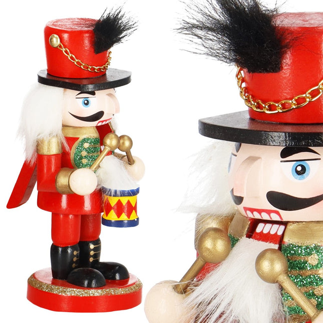 Notenkraker Kerst | Houten Soldaat | Kerstversiering | Multicolor | 15,5 cm