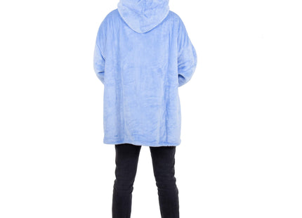 Oversized Fleece Deken/Trui - Oversized Deken - Oversized Trui - Hoodie - Capuchon - Lichtblauw