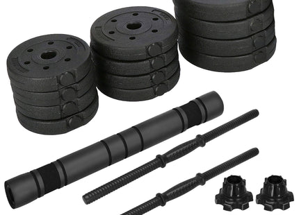 Dumbellset - 20 KG - Halter Verlengstuk - Verstelbaar - Complete Set - Thuis Sporten - Zwart