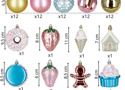 Kerstballen | 69 Stuks | Veelkleurig  | Ornamenten