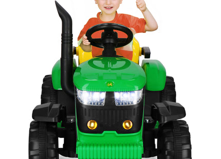Elektrische Tractor - Elektrische Trekker - 12 V Accu -  Aanhanger - Trailer -  Aangedreven - Afstandsbediening - Kunststof - Metaal - Zwart - Groen