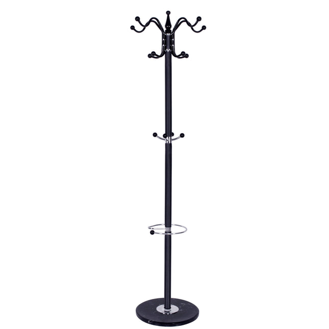 Staande Kapstok | Metaal | Kunststof | 14 Haken | Garderobe Kapstok | Zwart | 174 cm