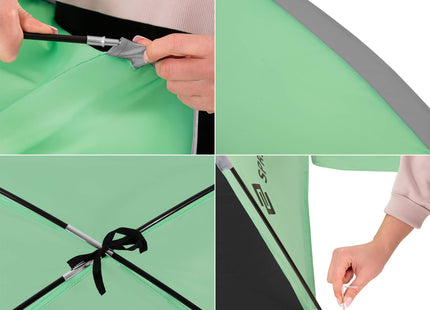 Strandtent | Tuintent | UV Filter | Inclusief Draagtas | 120 x 210 x 112 cm | Polyester | Polyethyleen | Groen | Zwart | Grijs