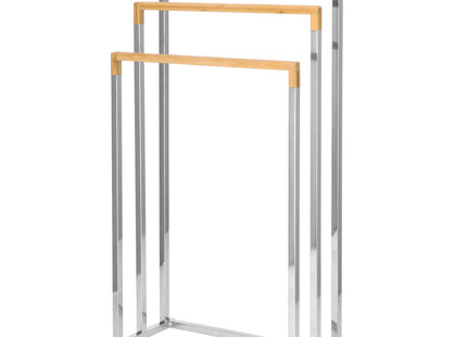 Handdoekrek | Metaal/Hout  | Staand | Zilver