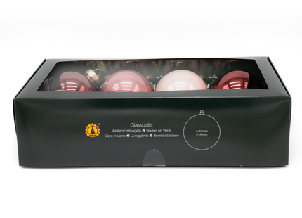 Kerstballen Glas | 8 Stuks | Mix | Glas | Mat | Glans | Roze