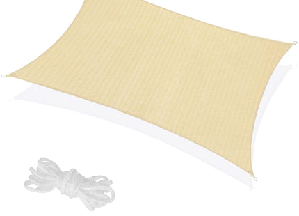 Schaduwdoek | Zonnezeil | Rechthoek | 4 x 3 m | 90% Schaduw | Beige