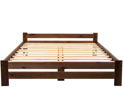 Bed - NaaldHout - Lattenbodem - Eenpersoons -  2 Personen - Comfortabel - Donkerbruin - 160 x 200 cm - 200kg