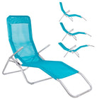 Ligstoel | Ligbed | Verstelbaar | Ergonomische Vorm | Blauw