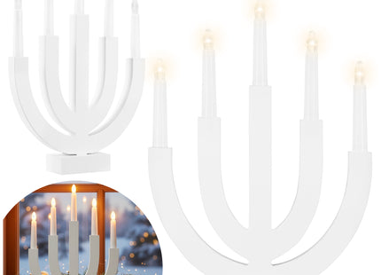 LED Kaarsenbrug | Batterijen | Wit | Warm Wit | 5 Kaarsen