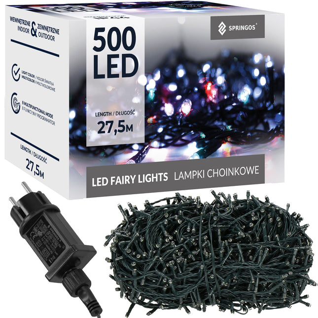 Kerstverlichting | 27,5 m | 500 LED | Multicolor | 8 Lichtfuncties
