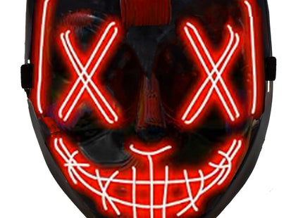 Masker -  Halloween - LED-Licht - Lichtgevend - Rood/Zwart