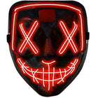 Masker -  Halloween - LED-Licht - Lichtgevend - Rood/Zwart