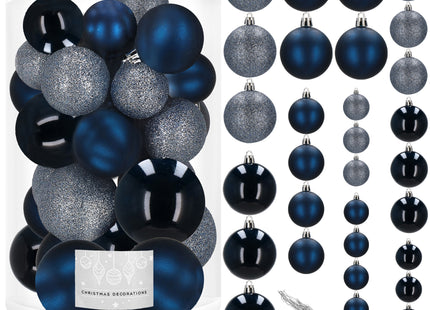 Kerstballen | 30 Stuks | 6/5/4 cm | Marineblauw