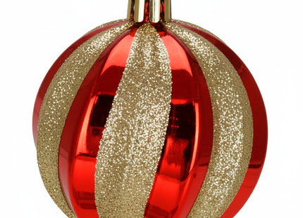 Kerstballen | 6 Stuks | 6 cm | Rood | Goud