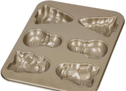 Bakvorm - Kerstkoekjes - Vormer - Kerstmis - Staal - Goud