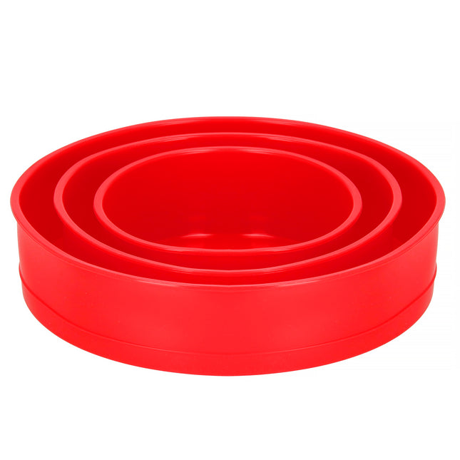 Springos Siliconen Bakvormen | Bakvorm | Taart vormen | 3 Stuks | Rood