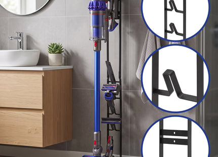 Universele Stofzuiger Standaard voor o.a. Dyson V7, V8, V10, V11, V12, V15 -  Ook geschikt voor andere merken zoals AEG, Rowenta, Samsung, Bosch - Vrijstaand - 127 Cm - Staal