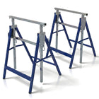 Muntel Opklapbare Schragen - Heavy-Duty - Tot 200 kg Draagvermogen - Verstelbaar - Opvouwbaar - Zwart/Blauw - Set Van 2 - 68 x 58 x 80–130 cm