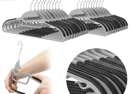 Kledinghangers | Kledinghanger | 30 Stuks | Anti-slip | Zwart | Kunststof