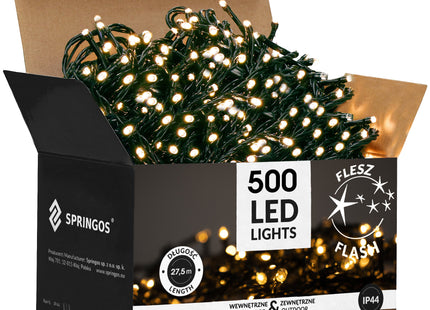 Kerstverlichting | 27,5 m | 500 LED | Warm Wit + Koud Witte Flits