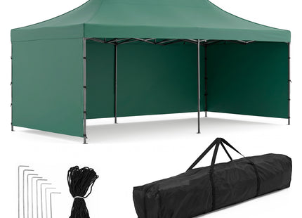 Partytent - 600x300x310xcm - Hoogte Verstelbaar - PVC - Polyester - Harmonica- Frame - Groen