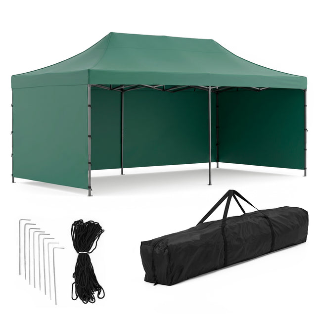 Partytent - 600x300x310xcm - Hoogte Verstelbaar - PVC - Polyester - Harmonica- Frame - Groen
