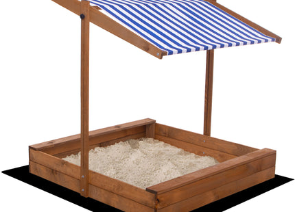 Zandbak  - Inclusief Gronddoek - Met Dak - Geïmpregneerd - Blauw/Wit -120 x 120 CM