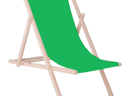 Ligbed | Strandstoel | Ligstoel | Verstelbaar | Beukenhout | Handgemaakt | Groen