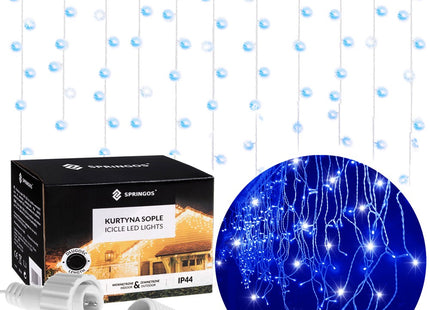 IJspegel Verlichting | 12 m + 2.5 m Snoer | 300 LED | Flash | Koppelbaar | Blauw