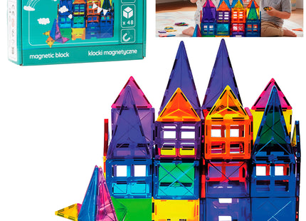 Springos® Magnetisch speelgoed - Speelgoed Kasteel - 48 Stuks - Montessori speelgoed - Speelgoed kinderen