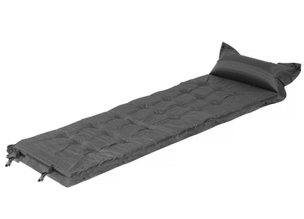 Slaapmat - Zelfopblazend - 193 cm - Inclusief Hoes & Hoofdkussen - Grijs
