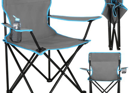 Camping Set | Kampeer Set | Campingtafel |  Campingstoel | Kampeerstoel | Op Vouwbaar | Inclusief Draagtas | Vissen | Blauw/Grijs