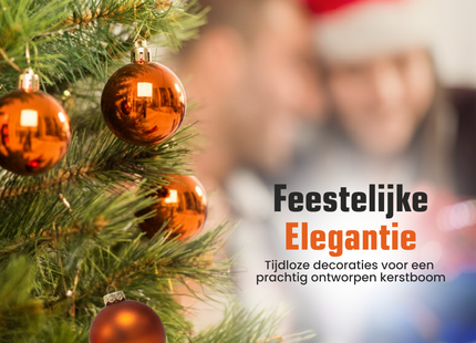 Kerstballen Glas | 8 Stuks | Glas | Ø 80 mm | Oranje